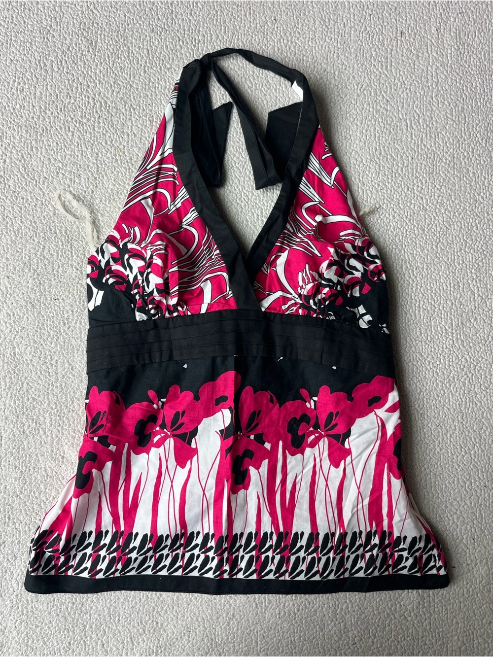 Vintage Y2K NWT Xtraordinary Black & Pink Halter Top Womens XL